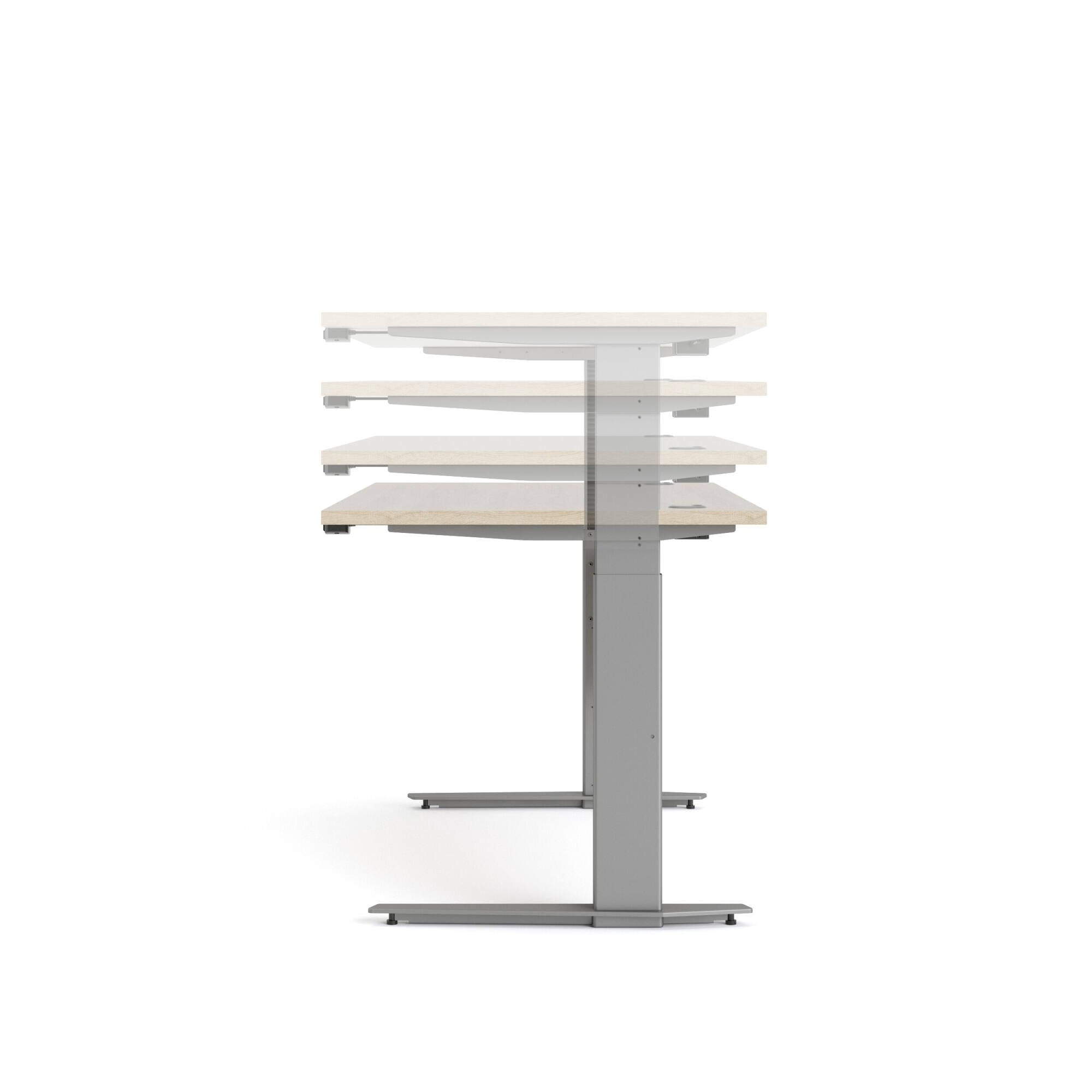 Scrivania Gonu, Scrittoio multiuso, Tavolo per ufficio porta PC, Piano di lavoro, 150x80 h119 cm, Grigio e Quercia