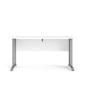 Scrivania Ascorbato, Scrittoio multiuso, Tavolo per ufficio porta PC, Piano di lavoro, 150x80 h75 cm, Bianco e Grigio