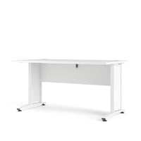 Scrivania Ascorbato, Scrittoio multiuso, Tavolo per ufficio porta PC, Piano di lavoro, 150x80 h75 cm, Bianco
