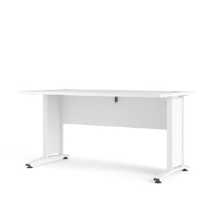 Scrivania Ascorbato, Scrittoio multiuso, Tavolo per ufficio porta PC, Piano di lavoro, 150x80 h75 cm, Bianco