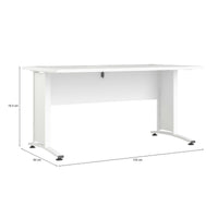 Scrivania Ascorbato, Scrittoio multiuso, Tavolo per ufficio porta PC, Piano di lavoro, 150x80 h75 cm, Bianco
