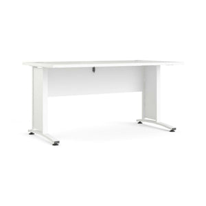 Scrivania Ascorbato, Scrittoio multiuso, Tavolo per ufficio porta PC, Piano di lavoro, 150x80 h75 cm, Bianco