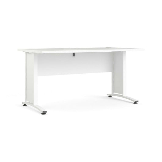Scrivania Ascorbato, Scrittoio multiuso, Tavolo per ufficio porta PC, Piano di lavoro, 150x80 h75 cm, Bianco