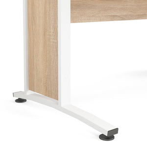 Scrivania Ascorbato, Scrittoio multiuso, Tavolo per ufficio porta PC, Piano di lavoro, 150x80 h75 cm, Quercia e Bianco