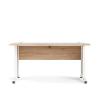 Scrivania Ascorbato, Scrittoio multiuso, Tavolo per ufficio porta PC, Piano di lavoro, 150x80 h75 cm, Quercia e Bianco