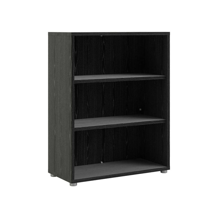 Libreria Aziza, Scaffale da ufficio, Mobile portalibri, Biblioteca, 89x40 h113 cm, Nero