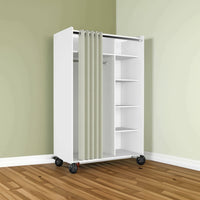 Guardaroba grande Alfango, Mobile camera da letto, Cabina armadio portabiti, Armadio appendiabiti, 100x48 h160 cm, Bianco