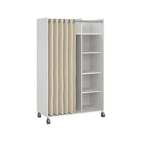 Guardaroba grande Alfango, Mobile camera da letto, Cabina armadio portabiti, Armadio appendiabiti, 100x48 h160 cm, Bianco