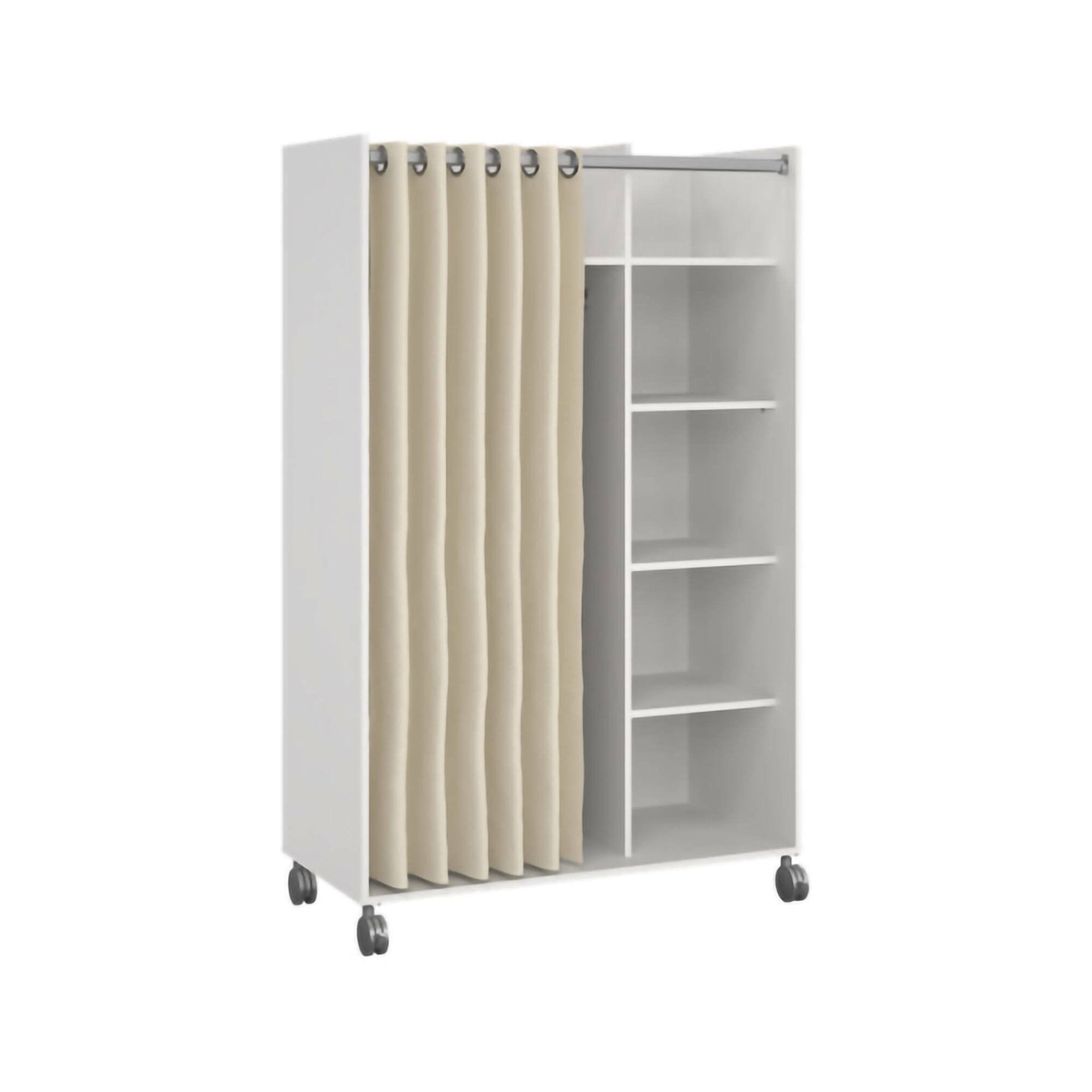 Guardaroba grande Alfango, Mobile camera da letto, Cabina armadio portabiti, Armadio appendiabiti, 100x48 h160 cm, Bianco