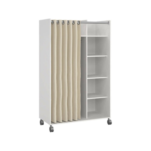 Guardaroba grande Alfango, Mobile camera da letto, Cabina armadio portabiti, Armadio appendiabiti, 100x48 h160 cm, Bianco