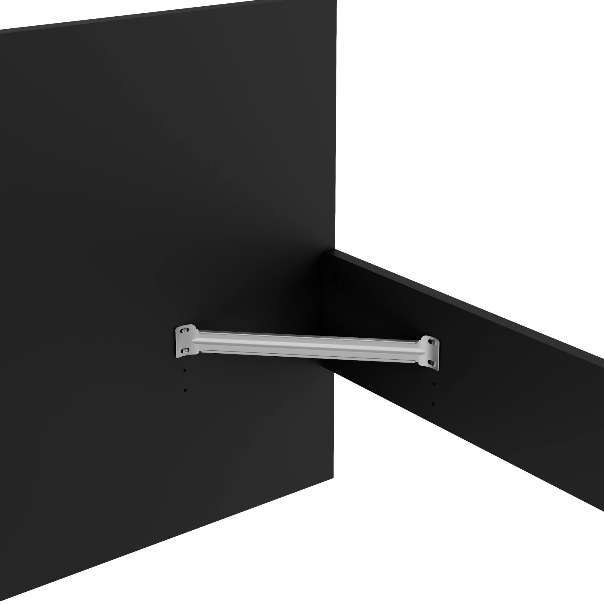 Letto singolo Assar, Sommier per camera da letto, Giroletto per stanza, Struttura porta materasso, 197x96 h80 cm, Nero