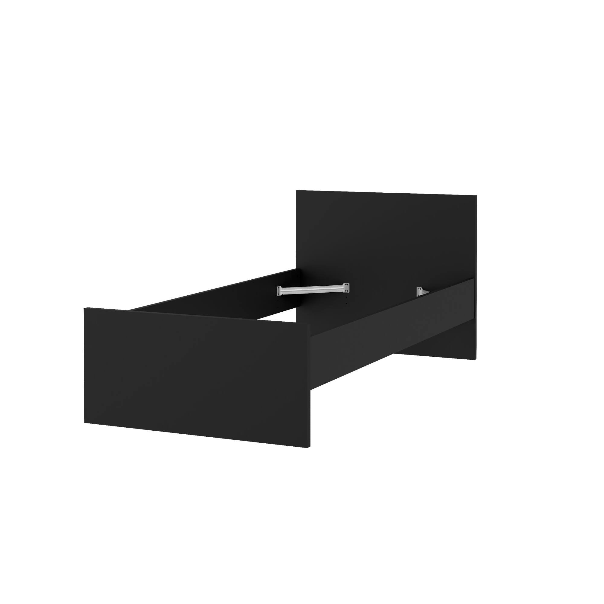 Letto singolo Assar, Sommier per camera da letto, Giroletto per stanza, Struttura porta materasso, 197x96 h80 cm, Nero