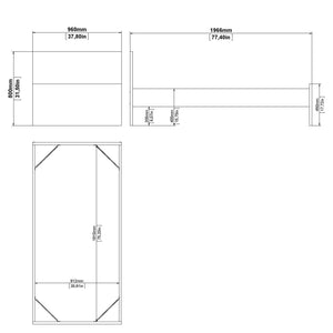 Letto singolo Assar, Sommier per camera da letto, Giroletto per stanza, Struttura porta materasso, 197x96 h80 cm, Nero