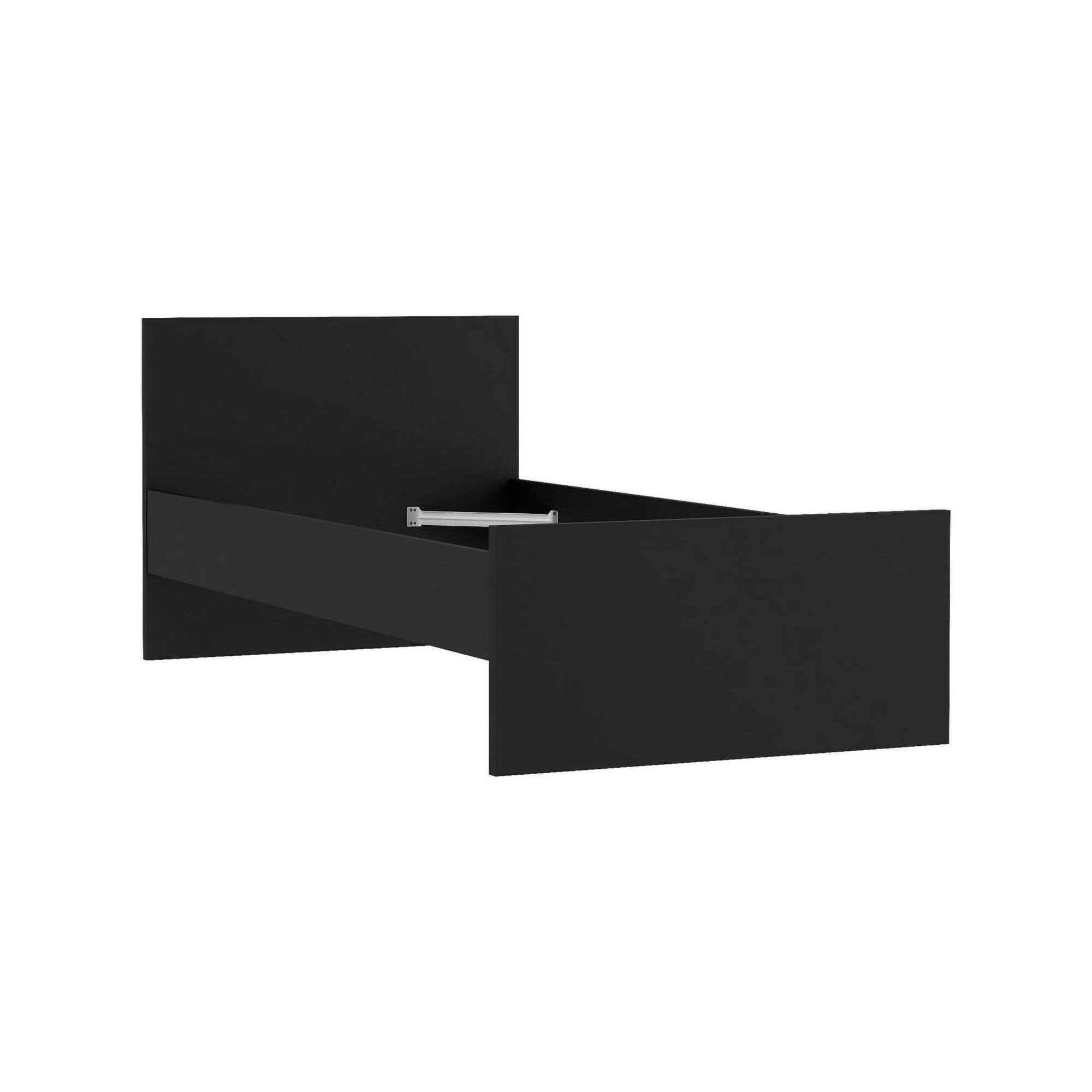 Letto singolo Assar, Sommier per camera da letto, Giroletto per stanza, Struttura porta materasso, 197x96 h80 cm, Nero