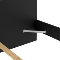 Letto matrimoniale Kaitak, Sommier per camera da letto, Giroletto per stanza, Struttura porta materasso, 207x166 h80 cm, Nero