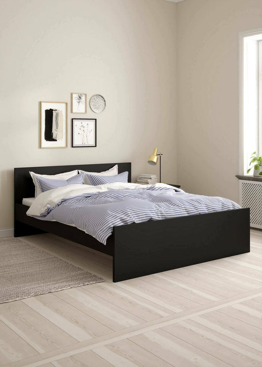 Letto matrimoniale Kaitak, Sommier per camera da letto, Giroletto per stanza, Struttura porta materasso, 207x166 h80 cm, Nero