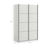 Guardaroba 2 ante NancyWake, Mobile camera da letto, Cabina armadio portabiti, Armadio appendiabiti, 122x64 h202 cm, Bianco
