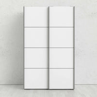 Guardaroba 2 ante NancyWake, Mobile camera da letto, Cabina armadio portabiti, Armadio appendiabiti, 122x64 h202 cm, Bianco