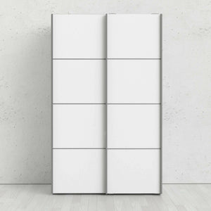 Guardaroba 2 ante NancyWake, Mobile camera da letto, Cabina armadio portabiti, Armadio appendiabiti, 122x64 h202 cm, Bianco