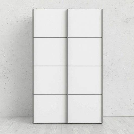 Guardaroba 2 ante NancyWake, Mobile camera da letto, Cabina armadio portabiti, Armadio appendiabiti, 122x64 h202 cm, Bianco