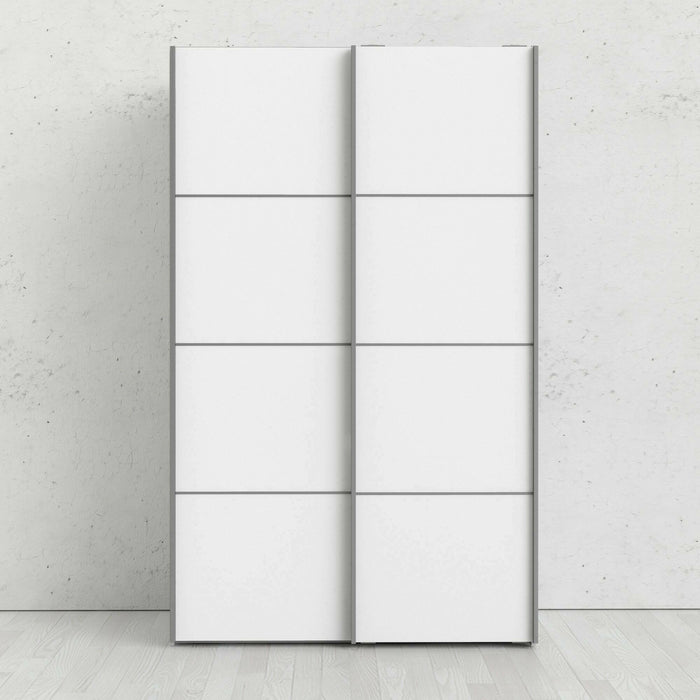 Guardaroba 2 ante NancyWake, Mobile camera da letto, Cabina armadio portabiti, Armadio appendiabiti, 122x64 h202 cm, Bianco