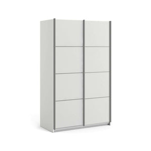 Guardaroba 2 ante NancyWake, Mobile camera da letto, Cabina armadio portabiti, Armadio appendiabiti, 122x64 h202 cm, Bianco