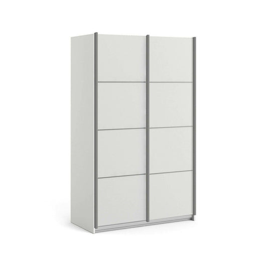 Guardaroba 2 ante NancyWake, Mobile camera da letto, Cabina armadio portabiti, Armadio appendiabiti, 122x64 h202 cm, Bianco