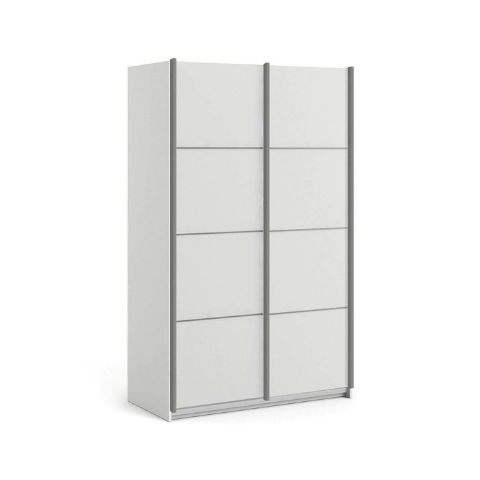 Guardaroba 2 ante NancyWake, Mobile camera da letto, Cabina armadio portabiti, Armadio appendiabiti, 122x64 h202 cm, Bianco