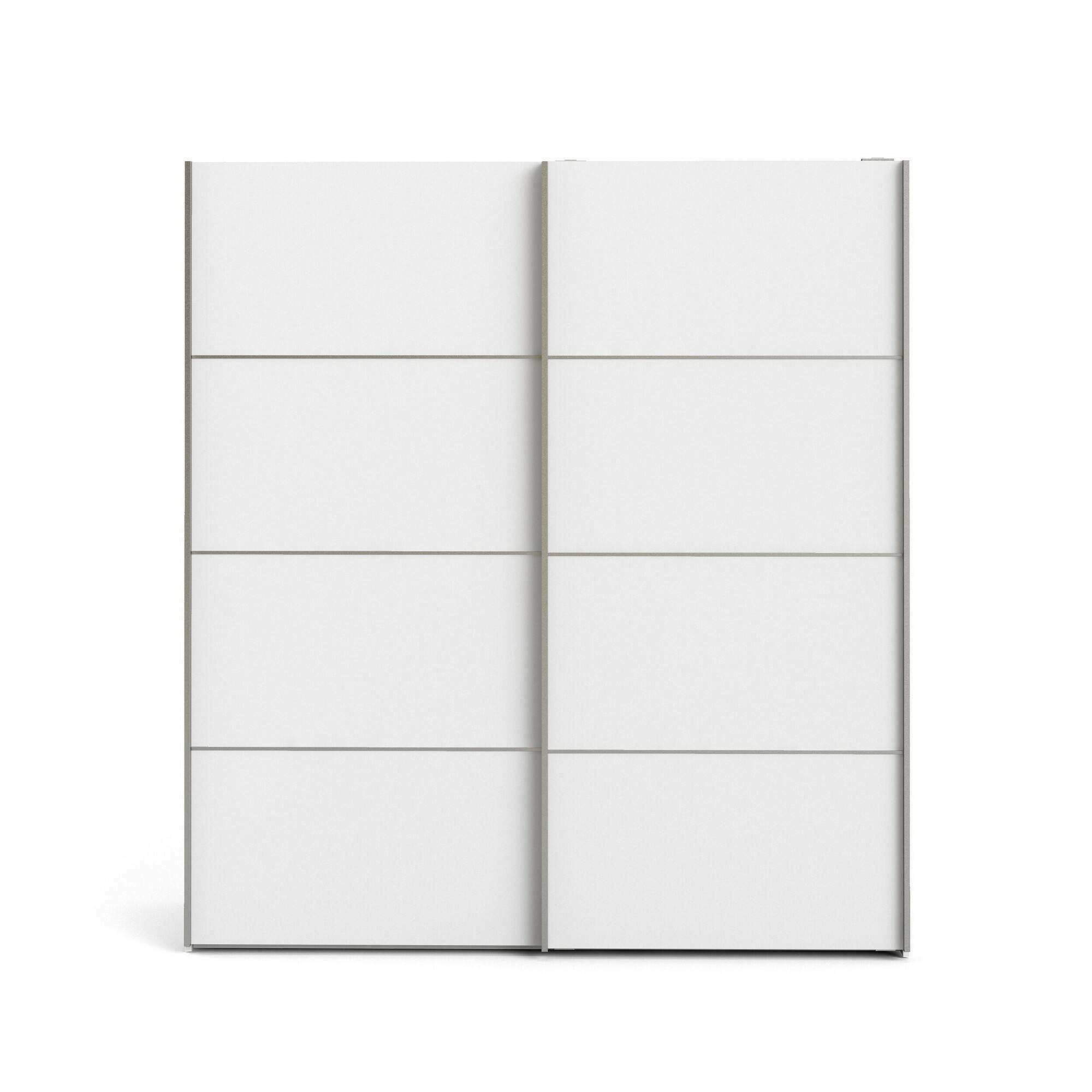 Guardaroba 2 ante Attilio, Mobile camera da letto, Cabina armadio portabiti, Armadio appendiabiti, 182x64 h202 cm, Bianco