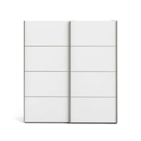 Guardaroba 2 ante Attilio, Mobile camera da letto, Cabina armadio portabiti, Armadio appendiabiti, 182x64 h202 cm, Bianco