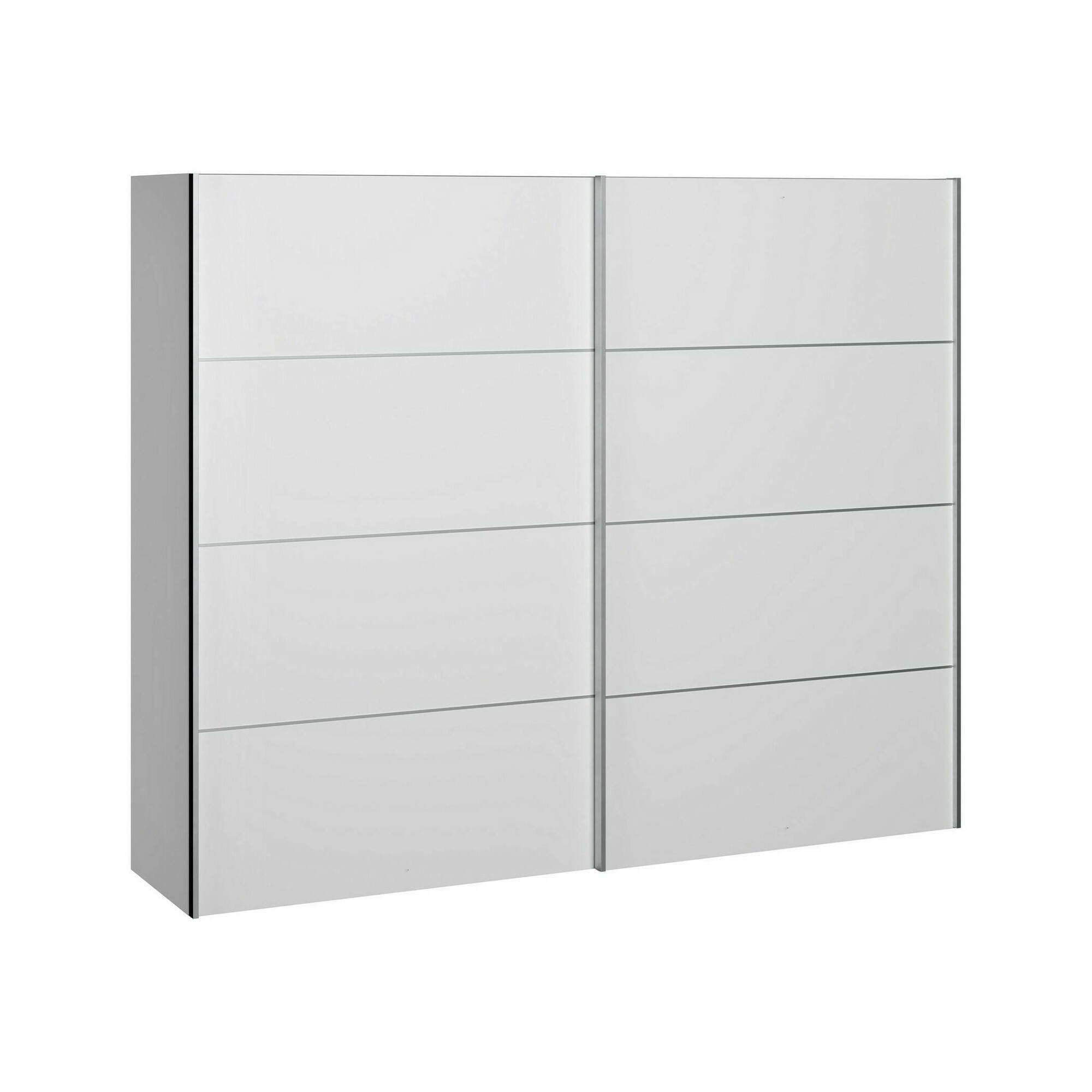 Guardaroba 2 ante Acerno, Mobile camera da letto, Cabina armadio portabiti, Armadio appendiabiti, 243x64 h202 cm, Bianco