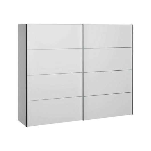 Guardaroba 2 ante Acerno, Mobile camera da letto, Cabina armadio portabiti, Armadio appendiabiti, 243x64 h202 cm, Bianco