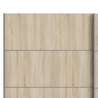 Guardaroba 2 ante Acerno, Mobile camera da letto, Cabina armadio portabiti, Armadio appendiabiti, 243x64 h202 cm, Bianco e Quercia