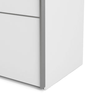 Guardaroba 2 ante Cassano, Mobile camera da letto, Cabina armadio portabiti, Armadio appendiabiti, 182x64 h202 cm, Bianco