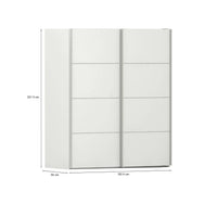 Guardaroba 2 ante Cassano, Mobile camera da letto, Cabina armadio portabiti, Armadio appendiabiti, 182x64 h202 cm, Bianco