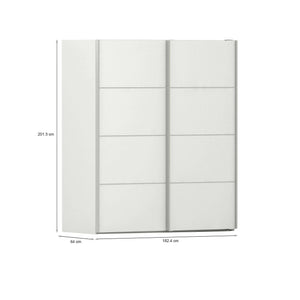 Guardaroba 2 ante Cassano, Mobile camera da letto, Cabina armadio portabiti, Armadio appendiabiti, 182x64 h202 cm, Bianco