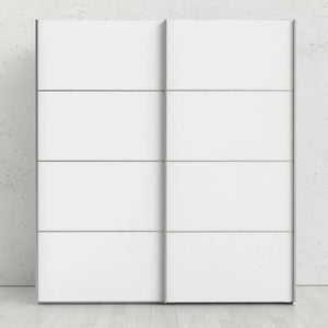 Guardaroba 2 ante Cassano, Mobile camera da letto, Cabina armadio portabiti, Armadio appendiabiti, 182x64 h202 cm, Bianco