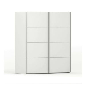 Guardaroba 2 ante Cassano, Mobile camera da letto, Cabina armadio portabiti, Armadio appendiabiti, 182x64 h202 cm, Bianco