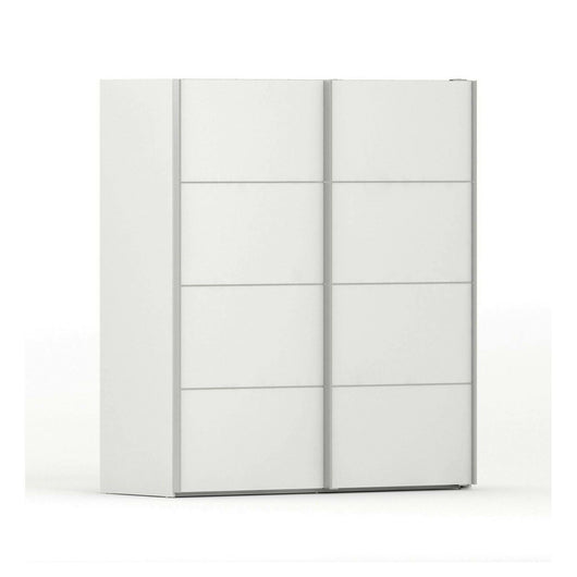 Guardaroba 2 ante Cassano, Mobile camera da letto, Cabina armadio portabiti, Armadio appendiabiti, 182x64 h202 cm, Bianco