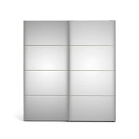 Guardaroba 2 ante Bema, Mobile camera da letto, Cabina armadio portabiti, Armadio appendiabiti, 182x64 h202 cm, Bianco