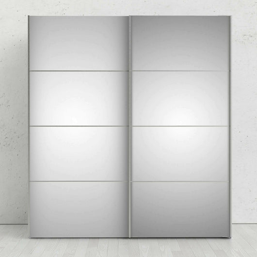 Guardaroba 2 ante Bema, Mobile camera da letto, Cabina armadio portabiti, Armadio appendiabiti, 182x64 h202 cm, Bianco