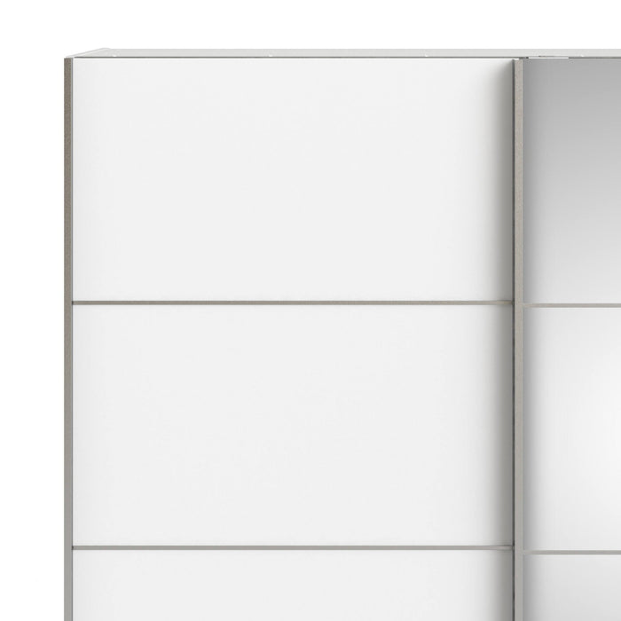 Guardaroba 2 ante Astrée, Mobile camera da letto, Cabina armadio portabiti, Armadio appendiabiti, 182x64 h202 cm, Bianco