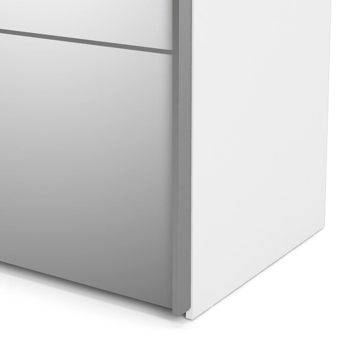 Guardaroba 2 ante Astrée, Mobile camera da letto, Cabina armadio portabiti, Armadio appendiabiti, 182x64 h202 cm, Bianco