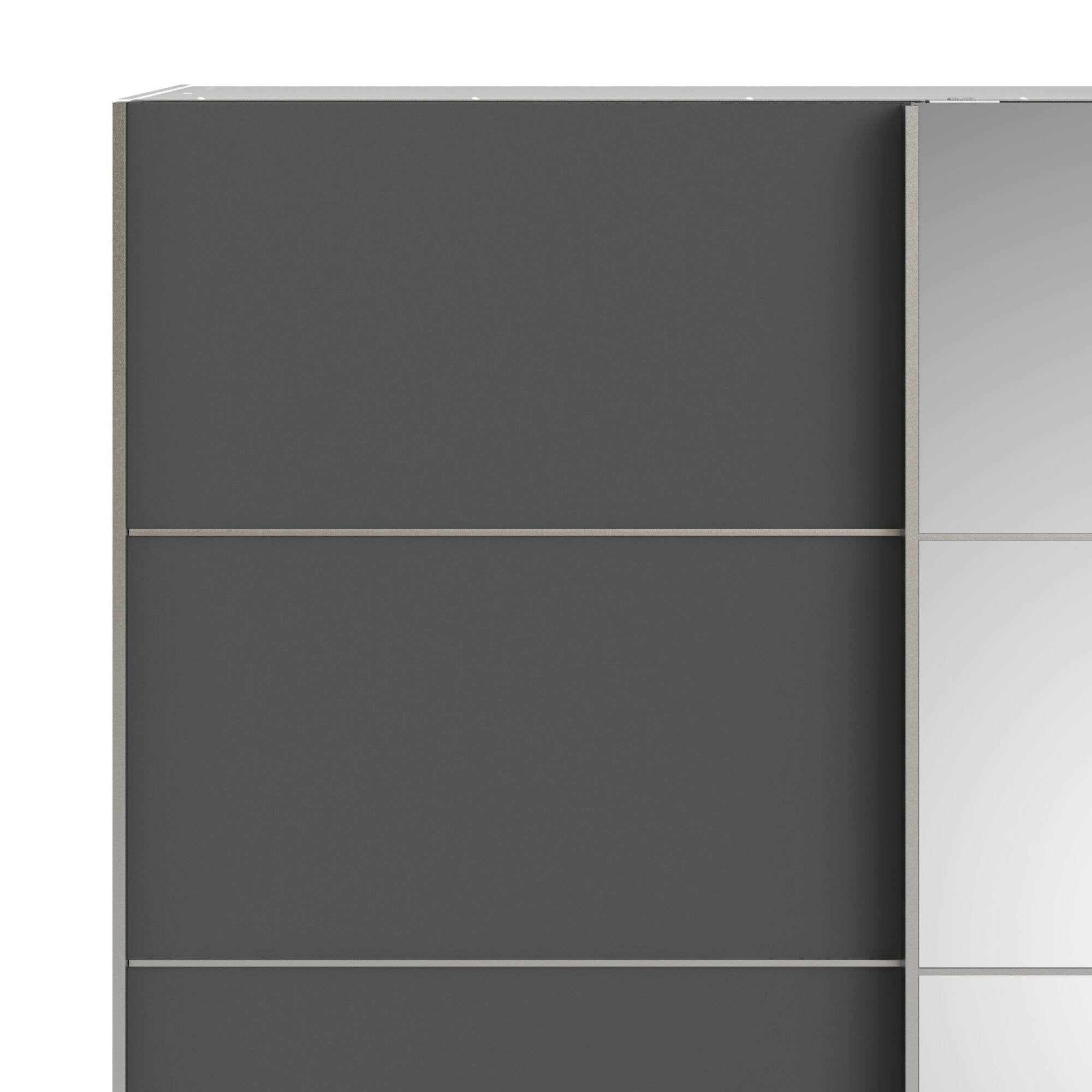 Guardaroba 2 ante Astrée, Mobile camera da letto, Cabina armadio portabiti, Armadio appendiabiti, 182x64 h202 cm, Bianco e Grigio