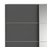 Guardaroba 2 ante Astrée, Mobile camera da letto, Cabina armadio portabiti, Armadio appendiabiti, 182x64 h202 cm, Bianco e Grigio