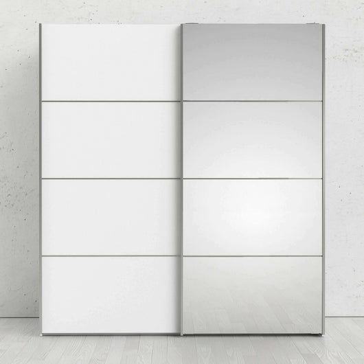 Guardaroba 2 ante Cerreto, Mobile camera da letto, Cabina armadio portabiti, Armadio appendiabiti, 182x64 h202 cm, Bianco