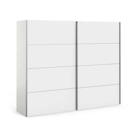 Guardaroba 2 ante Avelengo, Mobile camera da letto, Cabina armadio portabiti, Armadio appendiabiti, 243x64 h202 cm, Bianco