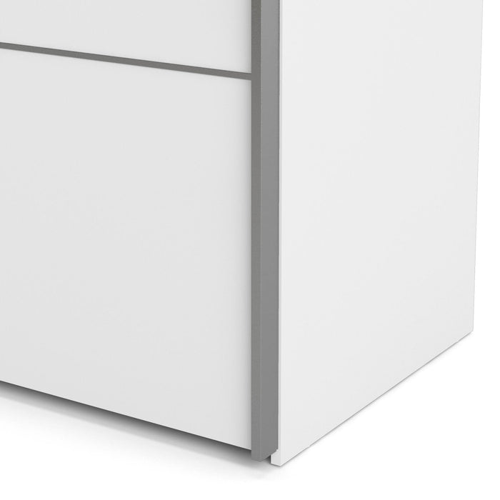 Guardaroba 2 ante Accadia, Mobile camera da letto, Cabina armadio portabiti, Armadio appendiabiti, 182x64 h202 cm, Bianco