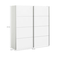 Guardaroba 2 ante Accadia, Mobile camera da letto, Cabina armadio portabiti, Armadio appendiabiti, 182x64 h202 cm, Bianco