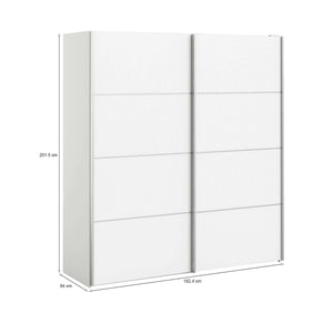 Guardaroba 2 ante Accadia, Mobile camera da letto, Cabina armadio portabiti, Armadio appendiabiti, 182x64 h202 cm, Bianco